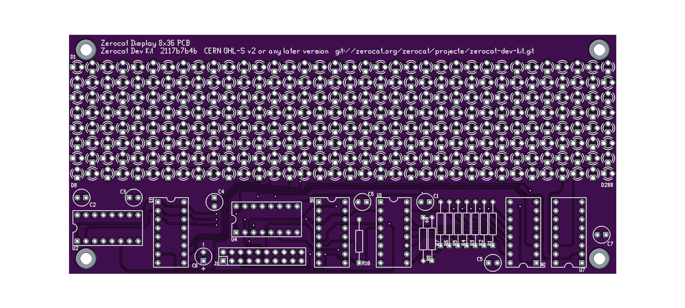 Display 8x36 PCB, top view