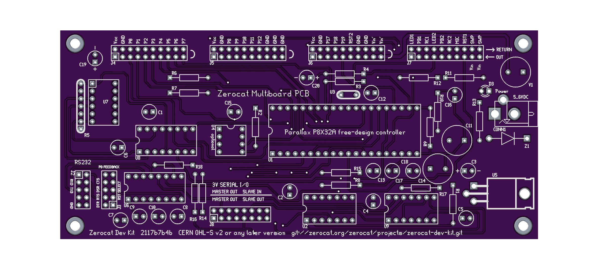 Multiboard PCB, top view