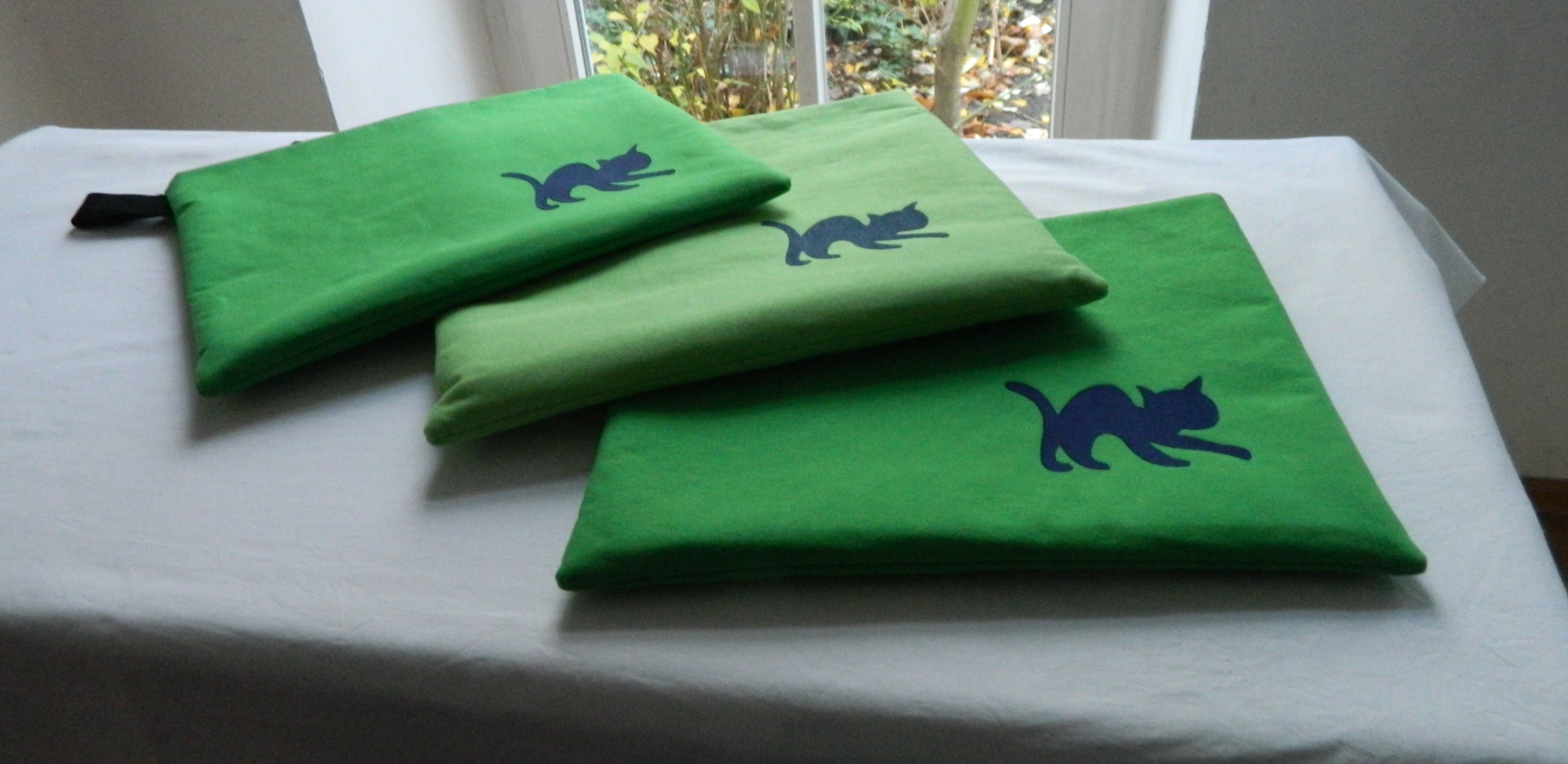 Selfmade Sleeves with Cat Logo and Wrist Loop